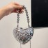 Bag Women's Crossbody Bag 2024 New European and American Fashion Ice Crack Love Bag Acrylic Single Shoulder Chain Banquet Bag