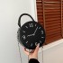 Cute little bag 2024 new Sen style soft girl fashion design Xiaohongshu same one shoulder clock small round bag PU