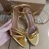 ZA women's shoes 2024 summer new product gold metal decoration fashionable temperament high heels sandals buckle strap thin heel open toe sandals