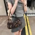 ZR Women's Bag 2024 Spring New Brown Belt Decoration Fashion Shoulder Bag Underarm Motorcycle Bag Cool Handbag