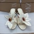 ZA Spain 2024 New Women's Shoes European and American Three Dimensional Flower Decoration Pinch Toe High Heels Cool Slippers for Women's Summer Outwear