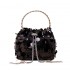 2024 New Handheld Glitter Banquet Bags for Women, Fashionable and Retro Texture Single Shoulder Crossbody Bucket Bag