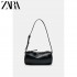 Cross border wholesale ZR women's bag 2024 new oil wax leather mini armpit bag cylindrical bowling cylindrical bag