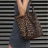 Z Women's Bag 2023 New Product Fashionable and Versatile Leopard Print Fabric Large Capacity Single Shoulder Handheld Shopping Bag