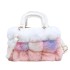 Autumn/Winter Plush Bag 2024 New Forest Soft Girl Color blocked Personalized Plush Ball Single Shoulder Crossbody Bucket Bag Trendy