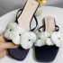 ZA flat bottomed women's shoes 2024 summer new product square toe straight strap with exposed toe flower decoration buckle, cool mop, casual empty women's shoes