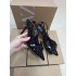 ZA2024 Autumn New Wine Red Bow Decoration High Heels Women's Pointed Hollow Back Mixed Strap Fine Heels Sandals