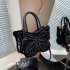 Bags Halloween bag women's new 2024 European and American fashion rivet shoulder bag personality butterfly funny crossbody bag