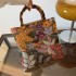 Cross border Linen Bamboo Knot Handbag 2024 New Chinese Style Fashion Literary Women's Flower Large Capacity Handbag