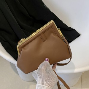 2024 New European and American Fashion Retro Texture Ins Internet Celebrity Women's Single Shoulder Cross Shoulder Triangle Small Square Bag PU