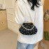 Xiaoxiangfeng Pearl Bag for Women 2024 New Collection Forest Soft Girl Fashion Wrinkle Personalized Single Shoulder Crossbody Shell Bag