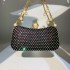 Hengmei Handbag Factory Cross border Exclusive Website Evening Dress Bag New Chain Pearl Handheld Banquet Bag Colorful Mesh Diamond Bag