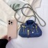 Personalized small clothing bag 2024 new Korean version fashionable rivet trend single shoulder women's clip crossbody small square bag PU