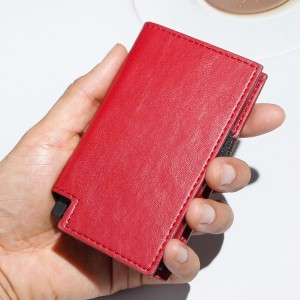 New hot selling minimalist men's wallet FRID multifunctional leather ultra-thin short credit card clip coin purse