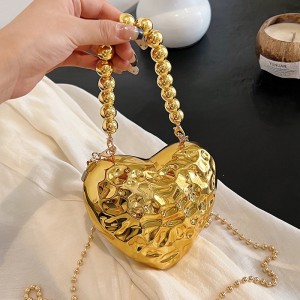 Bag Women's Crossbody Bag 2024 New European and American Fashion Ice Crack Love Bag Acrylic Single Shoulder Chain Banquet Bag