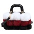 Autumn/Winter Plush Bag 2024 New Forest Soft Girl Color blocked Personalized Plush Ball Single Shoulder Crossbody Bucket Bag Trendy