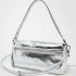 Z Home 2024 Summer New Women's Bag Premium Silver Bow Decoration Flip Metal Fold Decoration Shoulder Bag