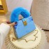 Autumn and winter bags 2024 trendy European and American candy colored bags, internet famous hairy hand-held stylish chain acrylic box bags