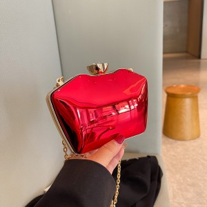 Fashion niche acrylic bag 2024 new European and American candy color glossy single shoulder chain women's box bag trend