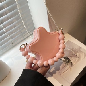 Cute Small Bag 2024 New Forest Sweet Girl Little Fragrant Wind Pearl Handheld Crossbody Chain Star Bag PU