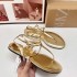 ZA women's summer new item 2024 gold Roman clip toe out straight strap flat bottom anti slip clip toe flip flops