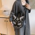 Cross border Original Stay Style Cat Crossbody Bag 2024 New European and American Fashion Personalized Handheld Crossover Women's Shoulder Bag PU