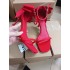 ZA women's shoes 2024 autumn new item red straight strap open toed high heels with bow decoration and rear strap high heels cool