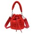 Cross border bag autumn/winter plush bag for women 2024 single shoulder fashionable letter bucket bag ins retro single shoulder handbag