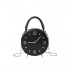 Cute little bag 2024 new Sen style soft girl fashion design Xiaohongshu same one shoulder clock small round bag PU