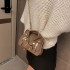 Personalized small clothing bag 2024 new Korean version fashionable rivet trend single shoulder women's clip crossbody small square bag PU