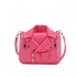 Personalized Rivet Leather Jacket Bag 2024 New Korean Edition Fashion Candy Color Western Women's Single Shoulder Small Square Bag PU