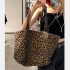 Z Women's Bag 2023 New Product Fashionable and Versatile Leopard Print Fabric Large Capacity Single Shoulder Handheld Shopping Bag