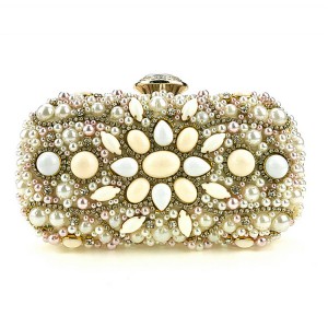 Factory Direct Hengmei Cross border Handheld Banquet Bag Handmade Pearl Embroidered Dress Party Pearl European and American Fashion Women's Bag