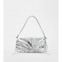 Z Home 2024 Summer New Women's Bag Premium Silver Bow Decoration Flip Metal Fold Decoration Shoulder Bag