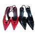 ZA Women's Shoes 2024 Early Autumn New French Red Pointed Bow High Heel Sandals Women's Thin Heels with Headless Back