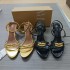 ZA women's shoes 2024 summer new product gold metal decoration fashionable temperament high heels sandals buckle strap thin heel open toe sandals