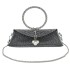 New 2024 European and American women's crossbody bag, popular online circle hand-held fashionable rhinestone retro single shoulder dinner bag