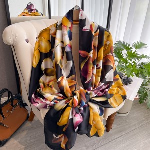 Spring/Summer New Silk Scarf Long Fashion Travel Shawl Flower Lijing Forged Neck Mom's Versatile Scarf for Women