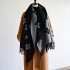 2024 Autumn/Winter New Core spun Scarf Women's Fashion Simple Jacquard Imitation Cashmere Long tassel Relaxation Shawl