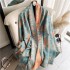 400g Thick Version Retro Ethnic Style Bluebird Scarf for Women's Winter Luxury Warm Neck Imitation Cashmere Shawl