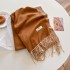 2024 new solid color high-end imitation cashmere soft scarf versatile atmosphere scarf, autumn and winter oversized shawl