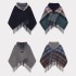 New Queen Dowager plaid scarf for women, autumn and winter tassel wool cape, double-sided shawl, multifunctional warm scarf