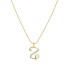 Cross border new European and American 26 letter creative simple copper inlaid zircon snake chain gold necklace high-end collarbone chain for women