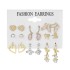 European and American Cross border Retro Love Butterfly Earring Set 9-piece Creative Serpentine Sword Mushroom Ear Buckle Wholesale