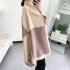 Cashmere scarf for women, winter splicing color blocked air conditioning scarf, imitation cashmere thick shawl, warm autumn and winter scarf wholesale