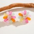 Amazon cross-border fresh and sweet colored resin petal flower earrings temperament dopamine earrings earrings for women