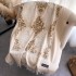 Autumn and winter imitation cashmere embroidered scarf, women's tassel flower thickened ethnic style travel matching shawl long micro circumference