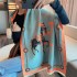 400g Thick Version Retro Ethnic Style Bluebird Scarf for Women's Winter Luxury Warm Neck Imitation Cashmere Shawl