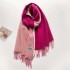 Autumn and Winter New Solid Color Cashmere Scarf for Women, Thickened and Warm, Double sided Two tone Tassel Shawl Neck Wholesale