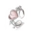 French style personality, high-end niche design, Ins cool trend, cool woman, simple moonstone index finger opening ring